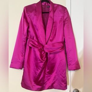 Zara Pink Satin Blazer Dress